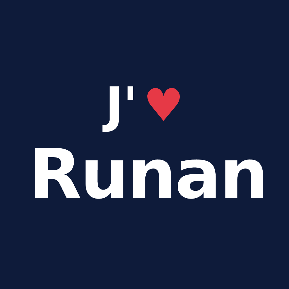 T-shirt personnalisé Runan — design J'aime Runan