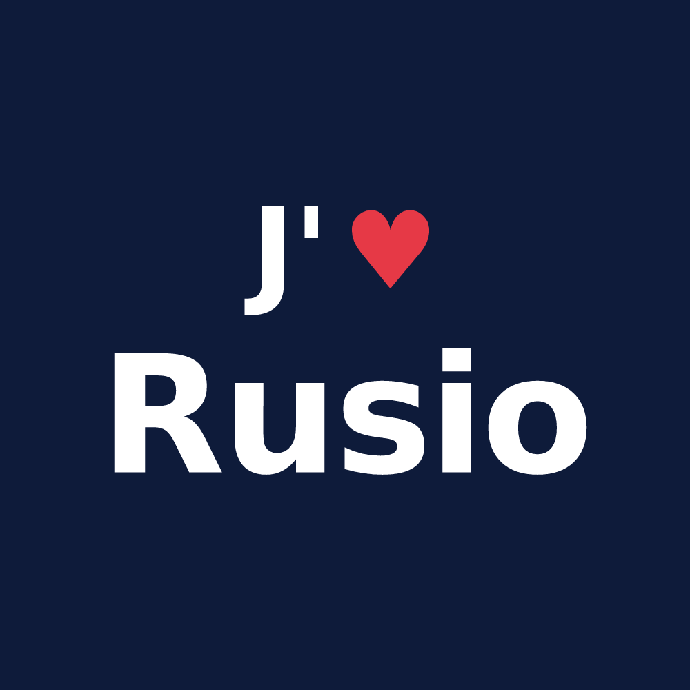 T-shirt personnalisé Rusio — design J'aime Rusio