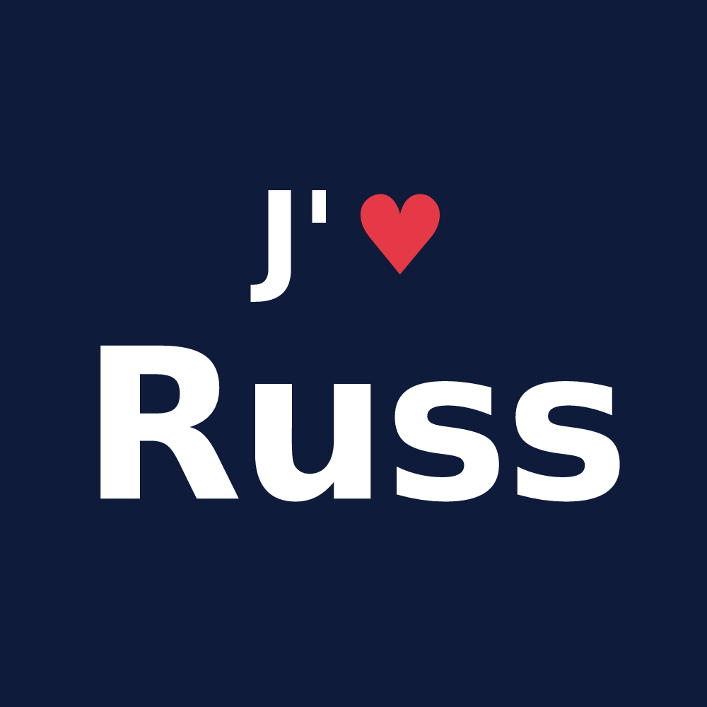 T-shirt personnalisé Russ — design J'aime Russ