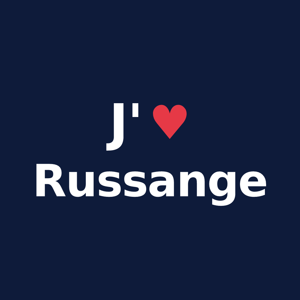 T-shirt personnalisé Russange — design J'aime Russange