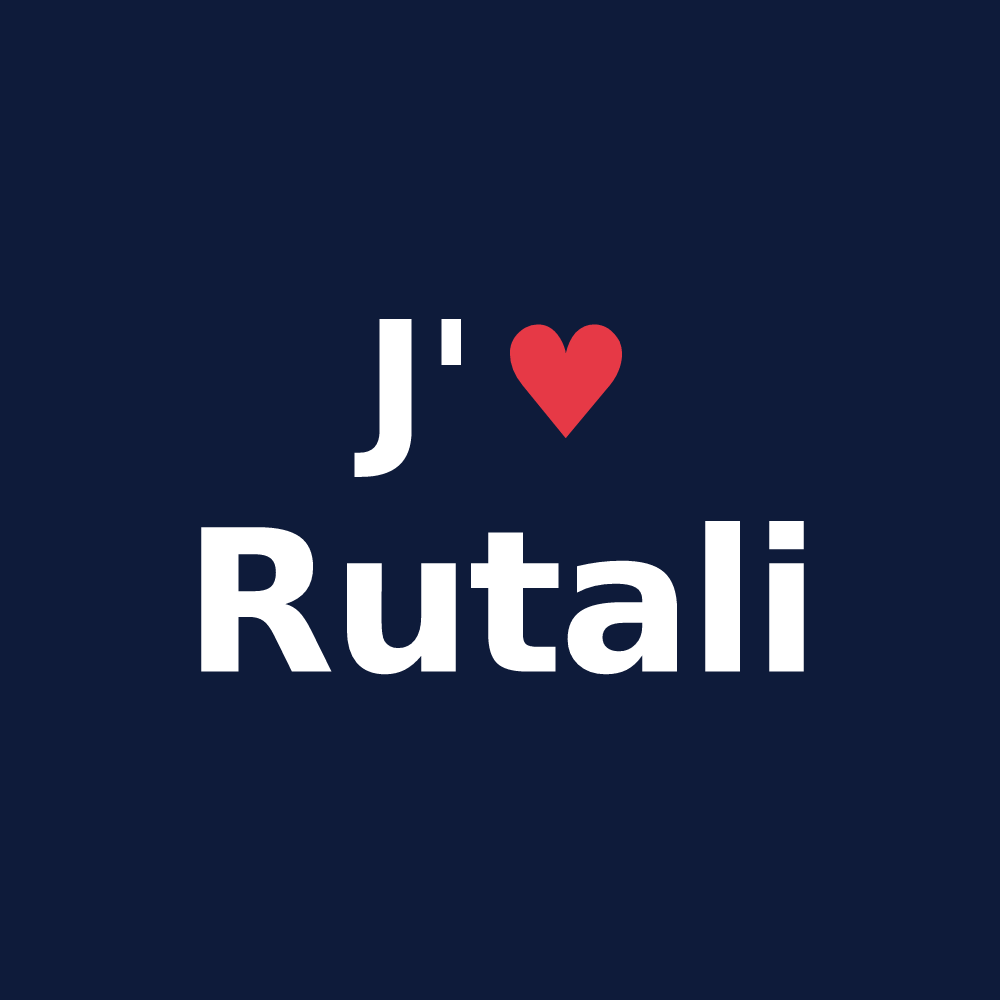 T-shirt personnalisé Rutali — design J'aime Rutali