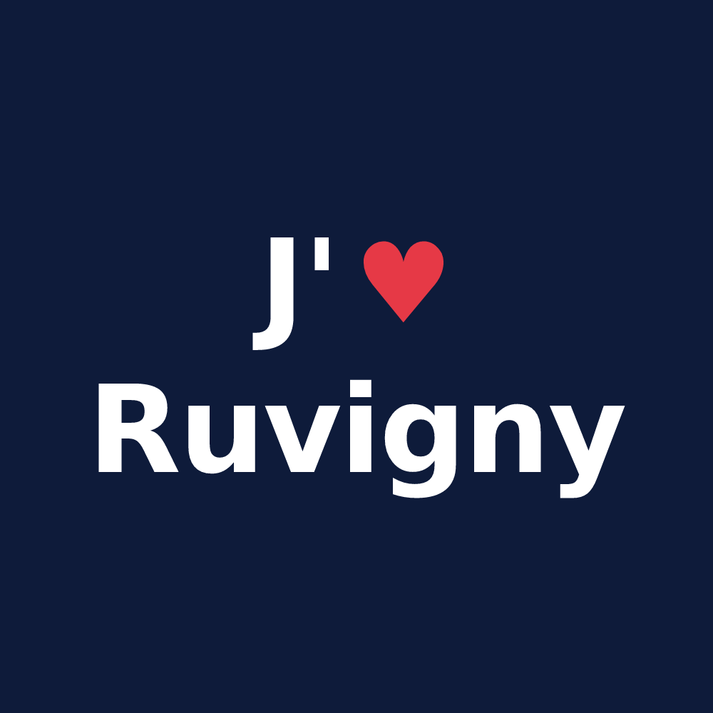 T-shirt personnalisé Ruvigny — design J'aime Ruvigny