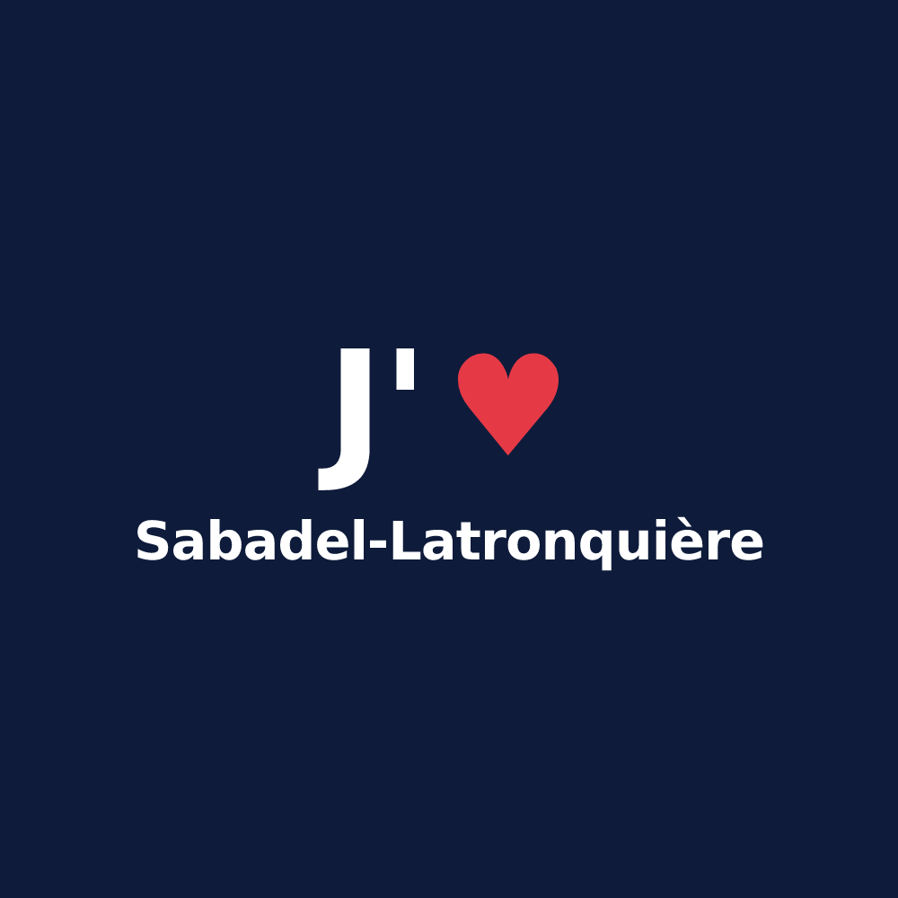 T-shirt personnalisé Sabadel-Latronquière — design J'aime Sabadel-Latronquière