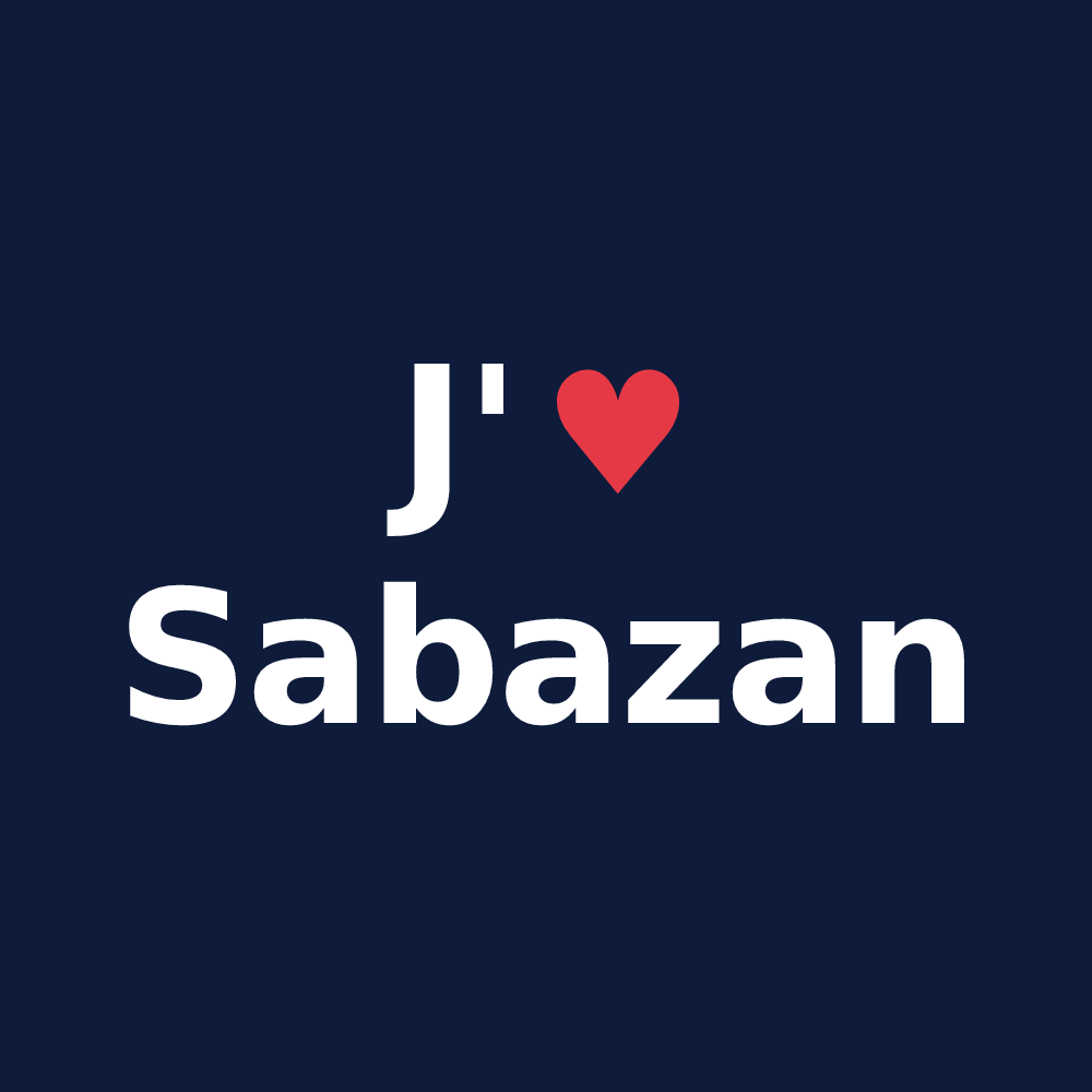 T-shirt personnalisé Sabazan — design J'aime Sabazan