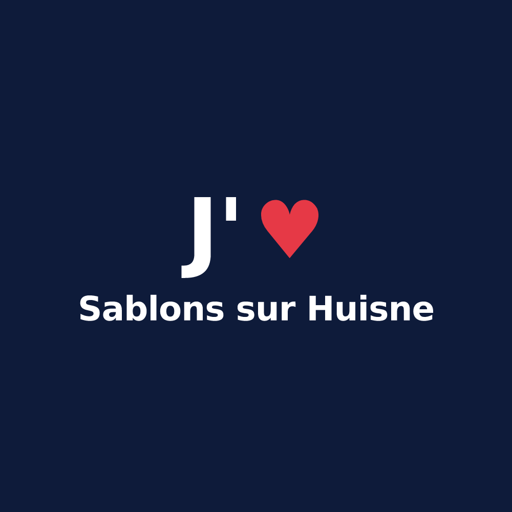 T-shirt personnalisé Sablons sur Huisne — design J'aime Sablons sur Huisne