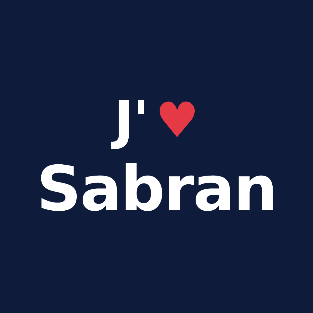 T-shirt personnalisé Sabran — design J'aime Sabran