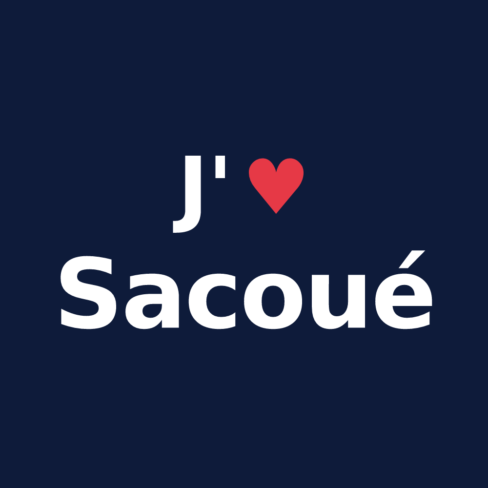 T-shirt personnalisé Sacoué — design J'aime Sacoué