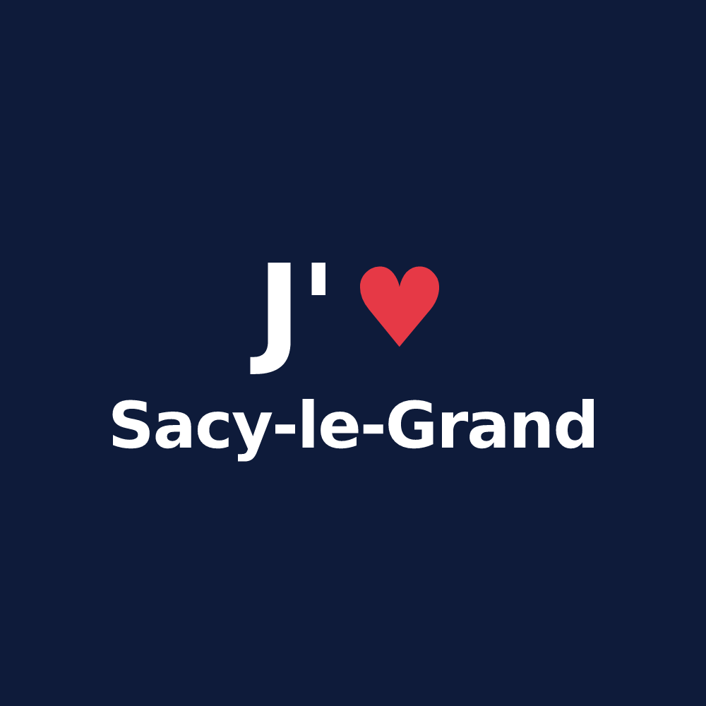 T-shirt personnalisé Sacy-le-Grand — design J'aime Sacy-le-Grand