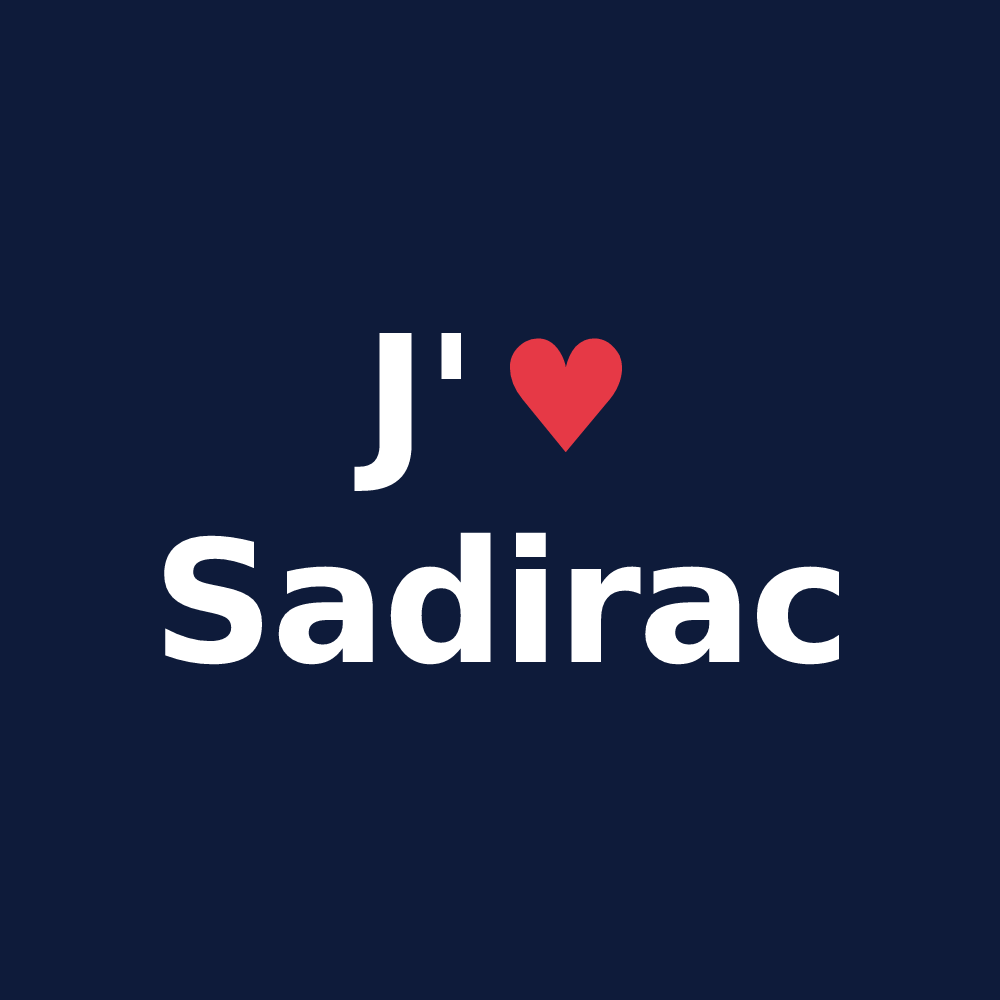 T-shirt personnalisé Sadirac — design J'aime Sadirac