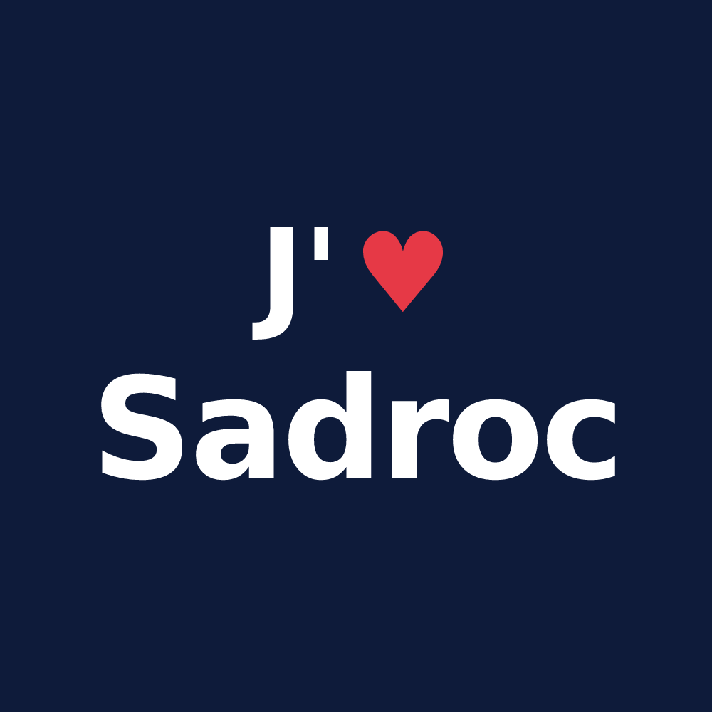 T-shirt personnalisé Sadroc — design J'aime Sadroc