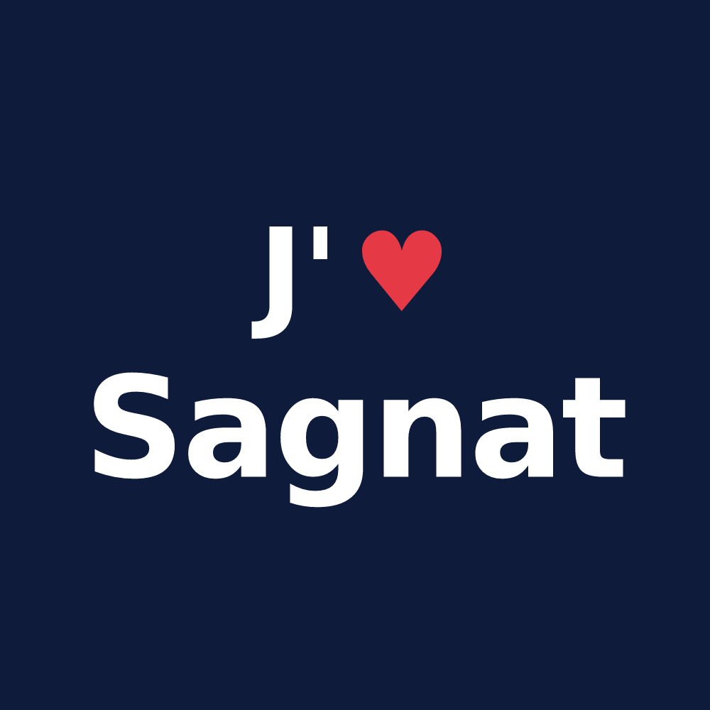 T-shirt personnalisé Sagnat — design J'aime Sagnat
