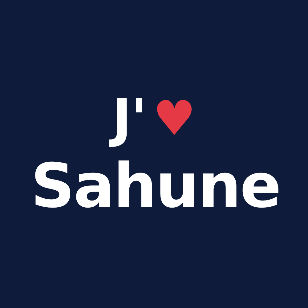 T-shirt personnalisé Sahune — design J'aime Sahune