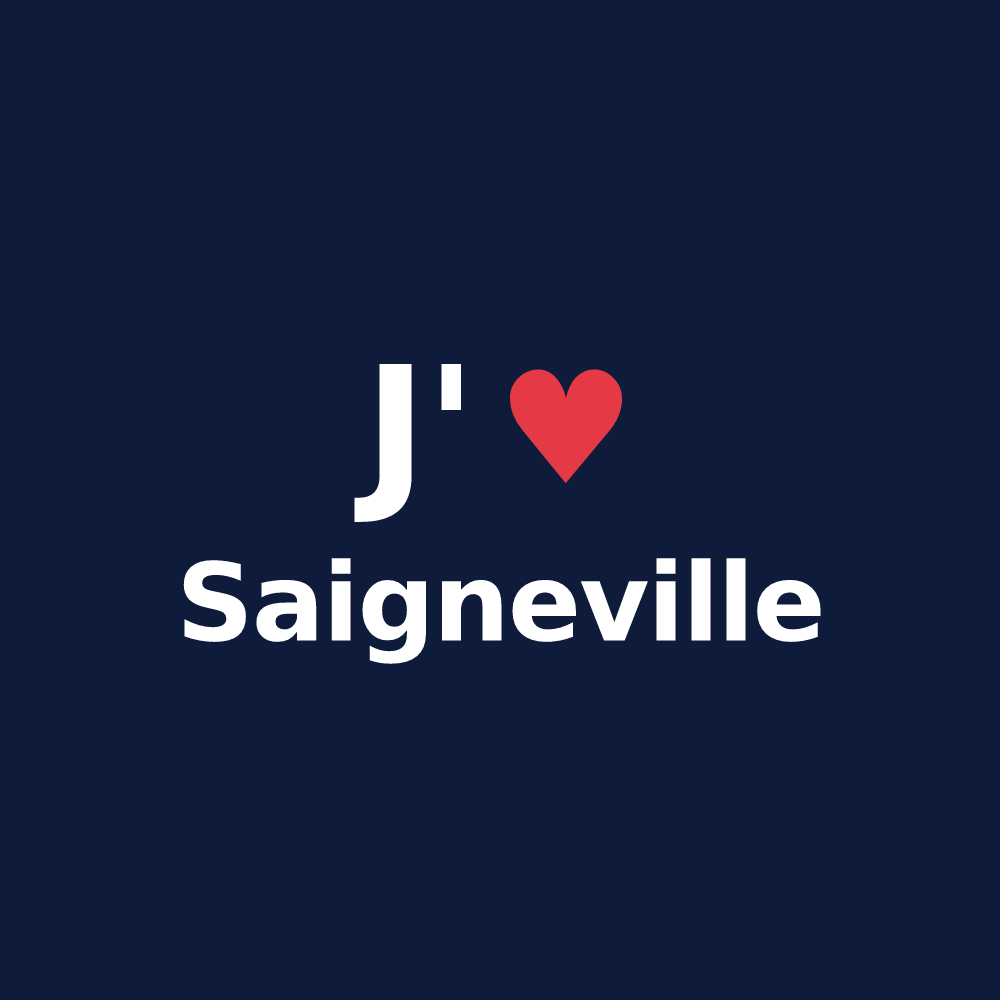 T-shirt personnalisé Saigneville — design J'aime Saigneville