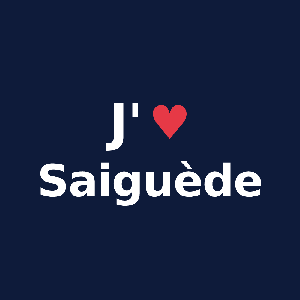 T-shirt personnalisé Saiguède — design J'aime Saiguède