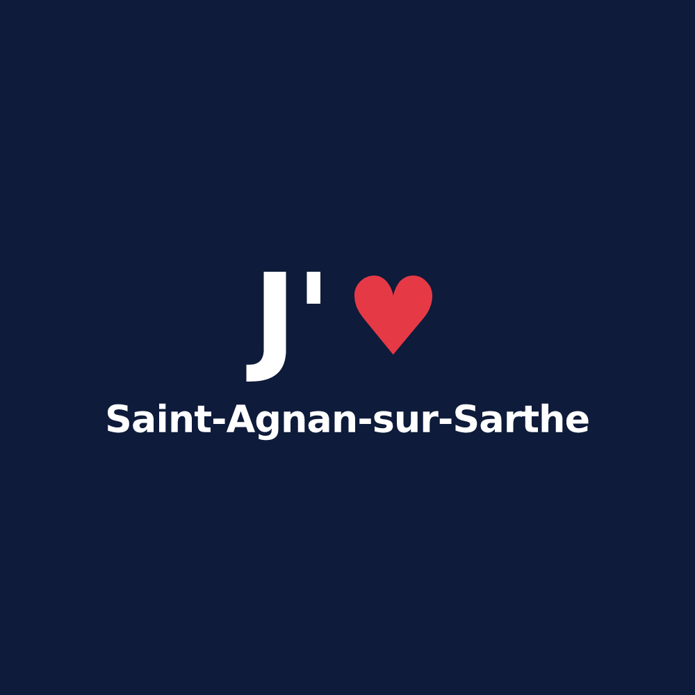 T-shirt personnalisé Saint-Agnan-sur-Sarthe — design J'aime Saint-Agnan-sur-Sarthe