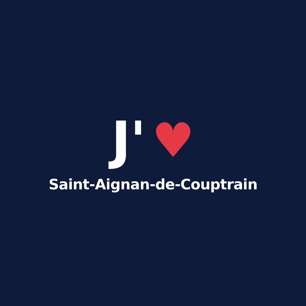 T-shirt personnalisé Saint-Aignan-de-Couptrain — design J'aime Saint-Aignan-de-Couptrain