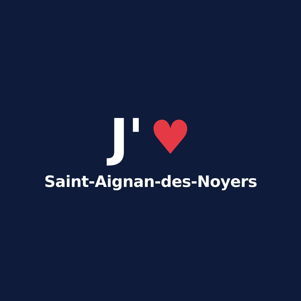 T-shirt personnalisé Saint-Aignan-des-Noyers — design J'aime Saint-Aignan-des-Noyers