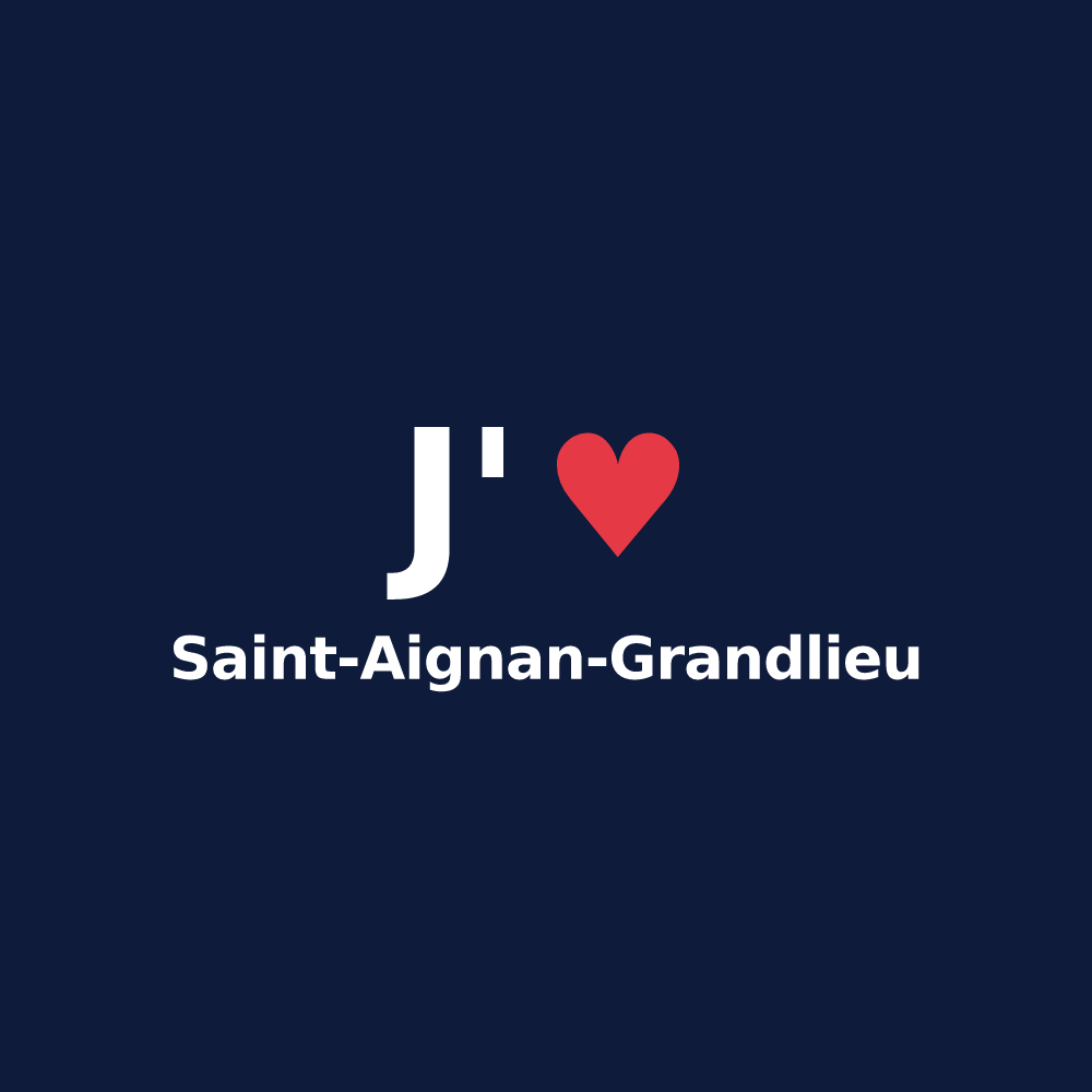 T-shirt personnalisé Saint-Aignan-Grandlieu — design J'aime Saint-Aignan-Grandlieu