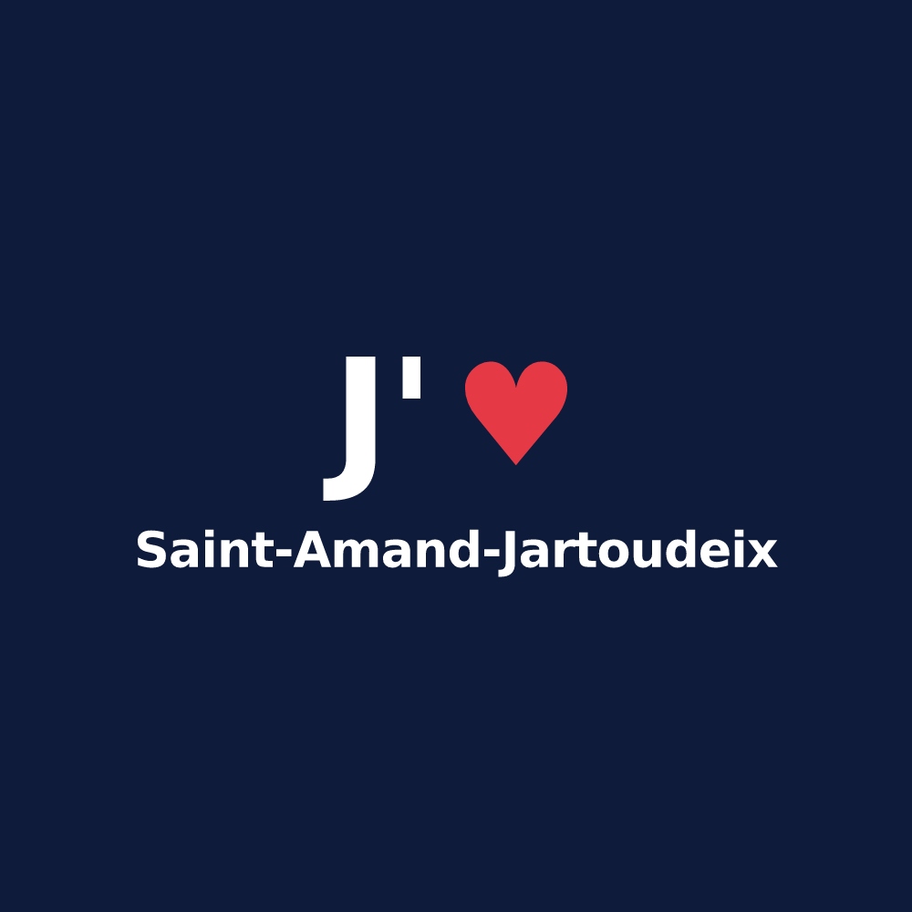 T-shirt personnalisé Saint-Amand-Jartoudeix — design J'aime Saint-Amand-Jartoudeix
