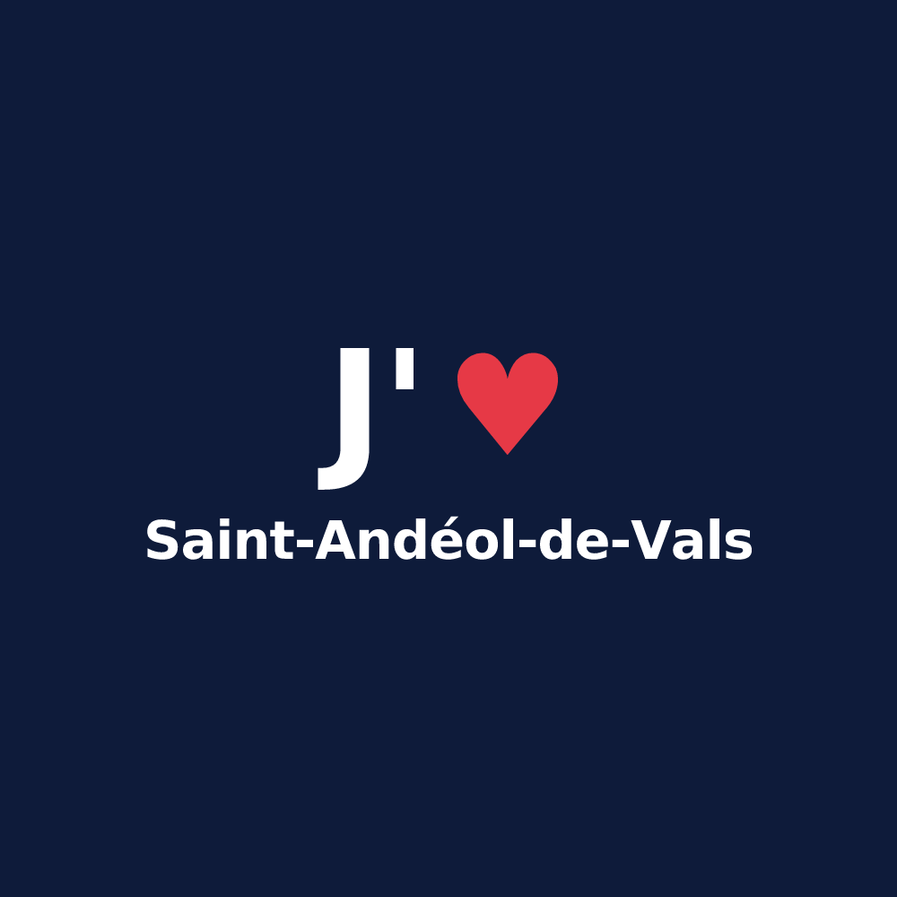 T-shirt personnalisé Saint-Andéol-de-Vals — design « J'aime Saint-Andéol-de-Vals » imprimé sur le t-shirt