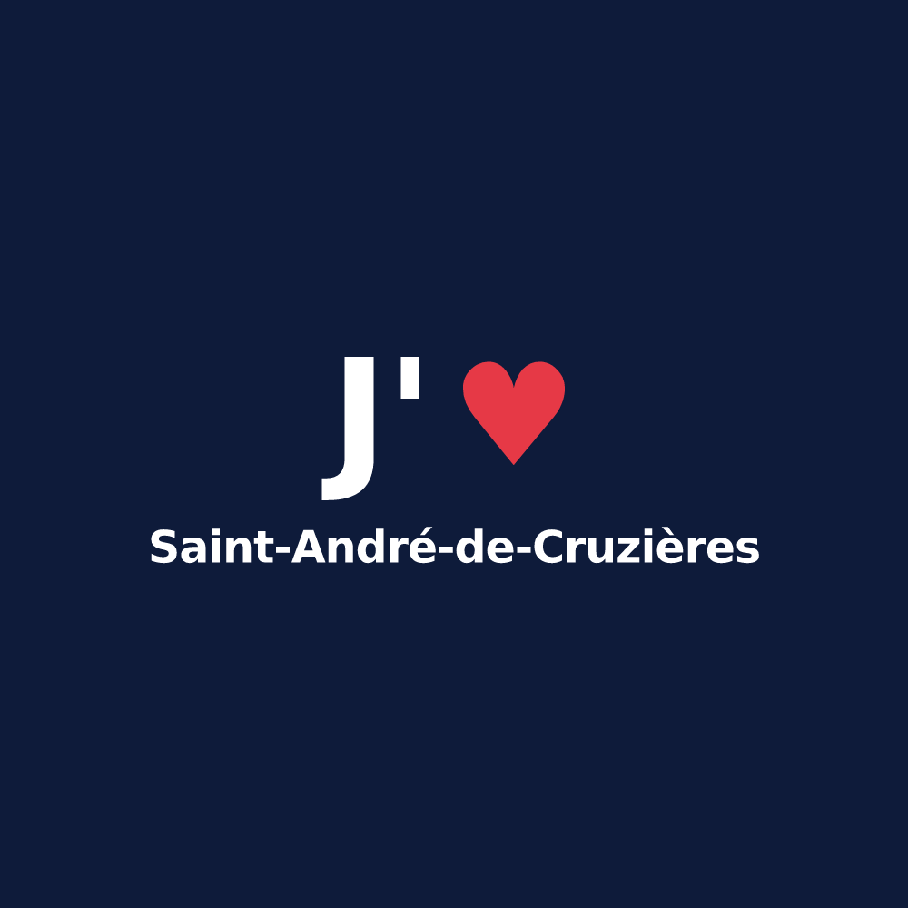 T-shirt personnalisé Saint-André-de-Cruzières — design J'aime Saint-André-de-Cruzières