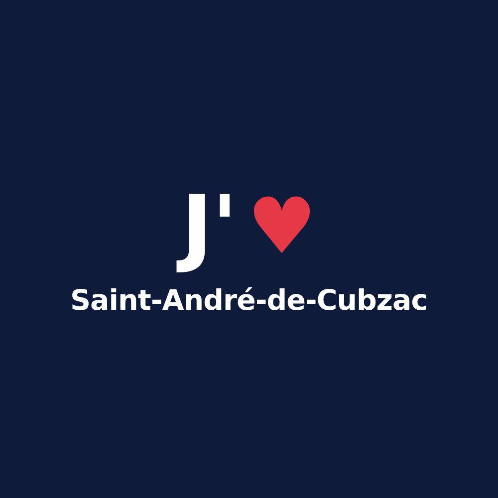 T-shirt personnalisé Saint-André-de-Cubzac — design J'aime Saint-André-de-Cubzac