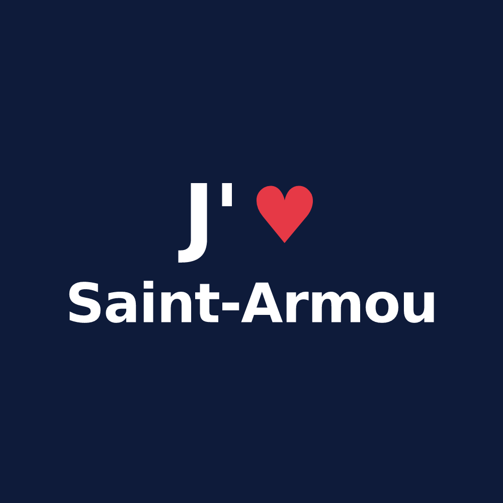T-shirt personnalisé Saint-Armou — design J'aime Saint-Armou