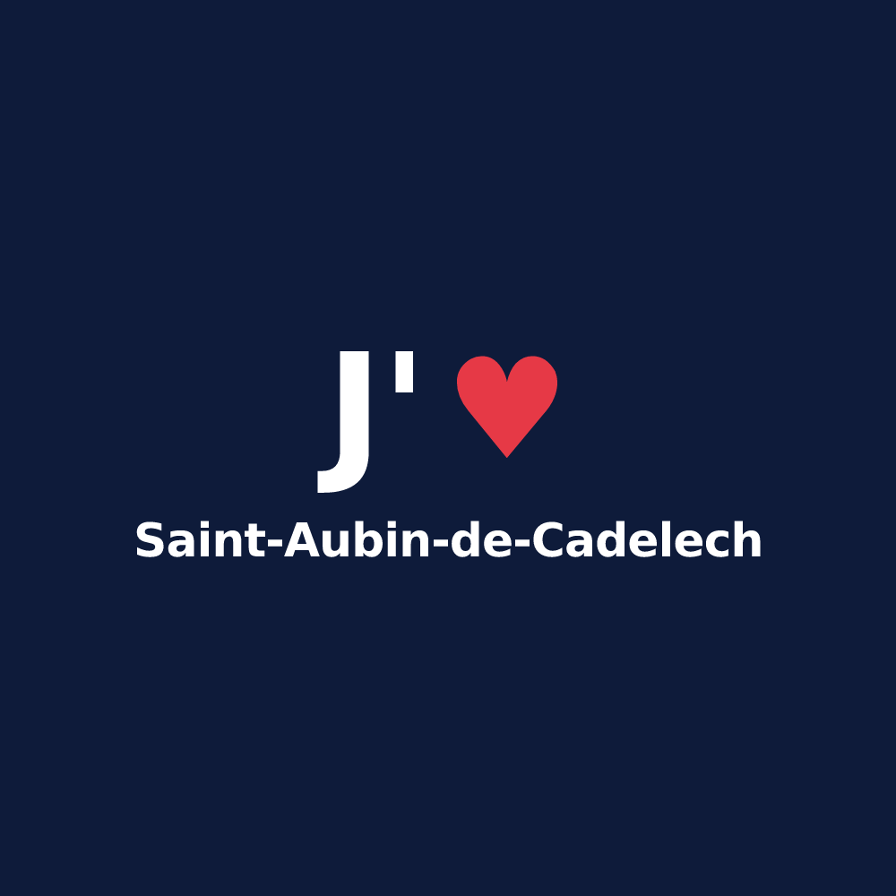 T-shirt personnalisé Saint-Aubin-de-Cadelech — design J'aime Saint-Aubin-de-Cadelech