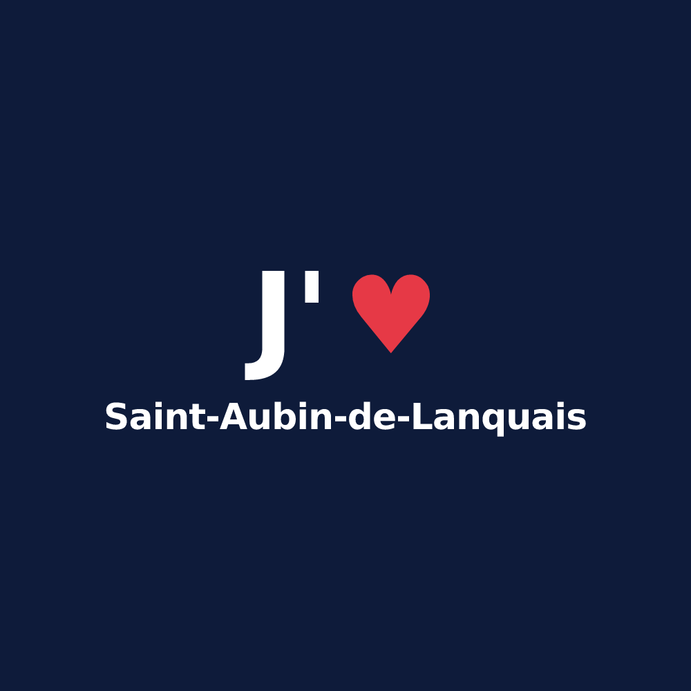 T-shirt personnalisé Saint-Aubin-de-Lanquais — design J'aime Saint-Aubin-de-Lanquais