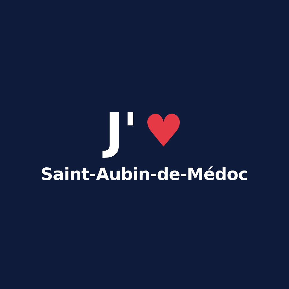 T-shirt personnalisé Saint-Aubin-de-Médoc — design J'aime Saint-Aubin-de-Médoc