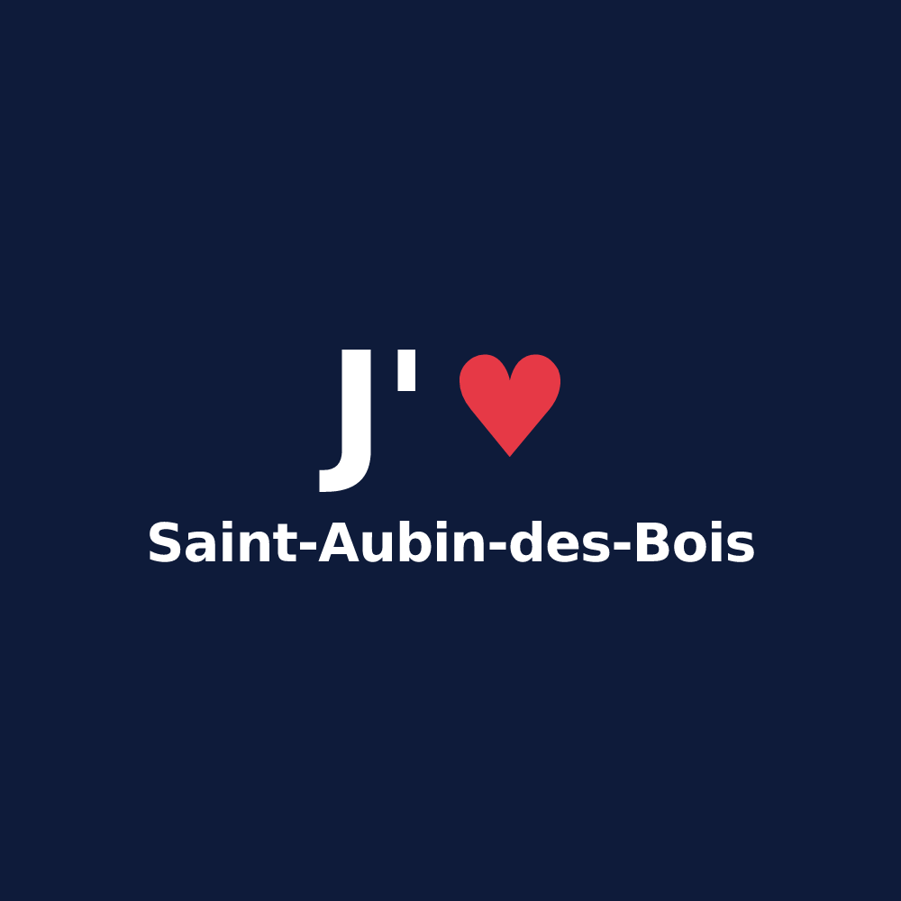 T-shirt personnalisé Saint-Aubin-des-Bois — design « J'aime Saint-Aubin-des-Bois » imprimé sur le t-shirt