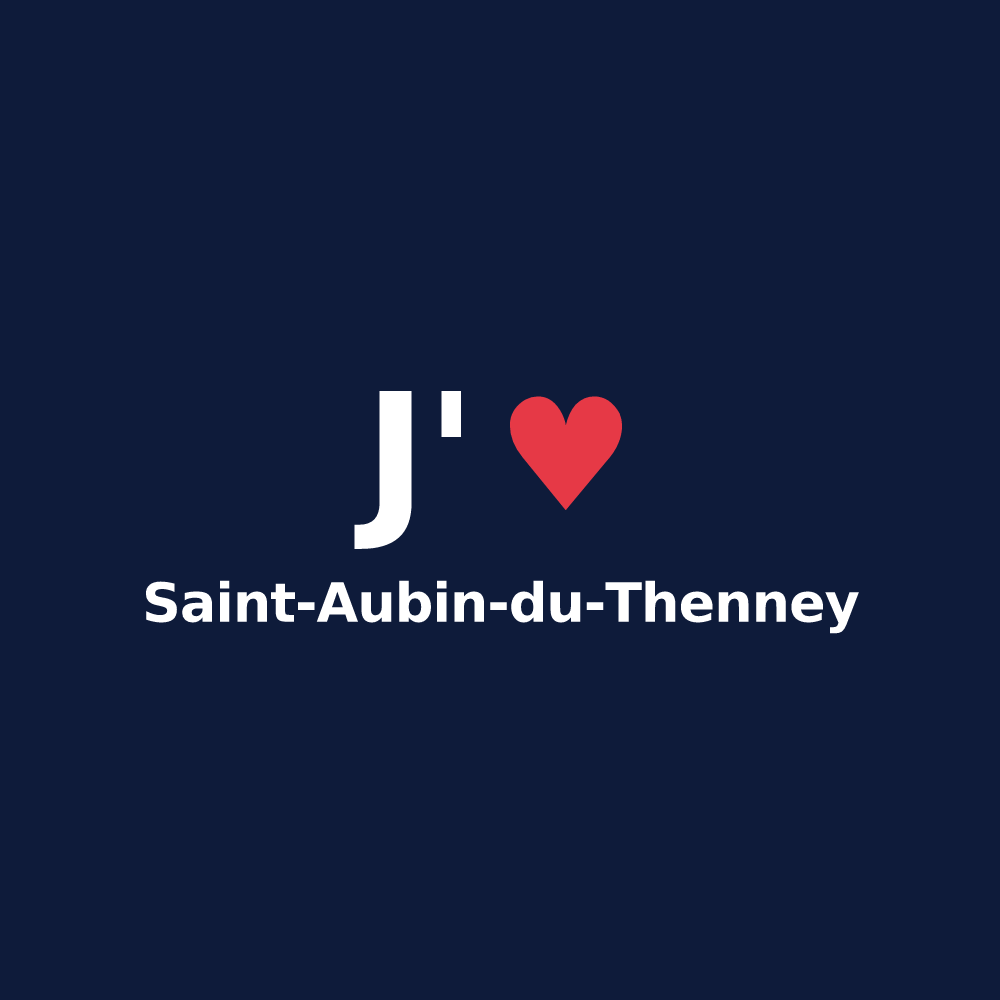 T-shirt personnalisé Saint-Aubin-du-Thenney — design J'aime Saint-Aubin-du-Thenney