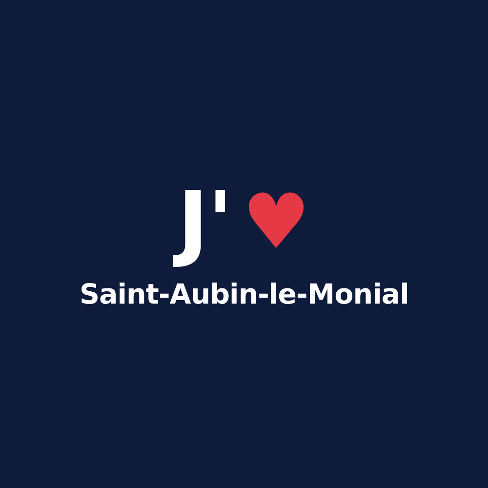 T-shirt personnalisé Saint-Aubin-le-Monial — design J'aime Saint-Aubin-le-Monial