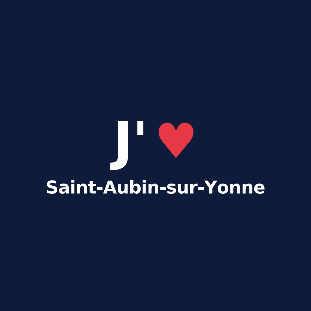T-shirt personnalisé Saint-Aubin-sur-Yonne — design J'aime Saint-Aubin-sur-Yonne