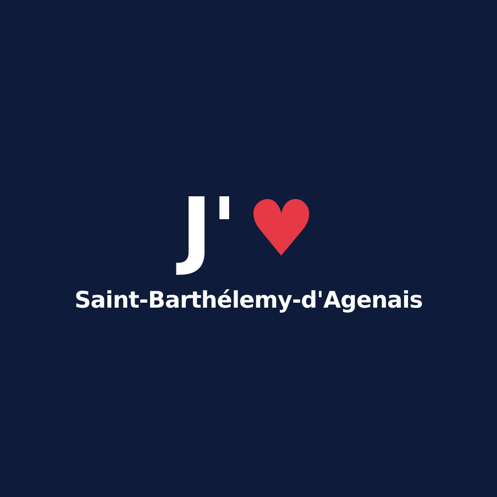 T-shirt personnalisé Saint-Barthélemy-d'Agenais — design J'aime Saint-Barthélemy-d'Agenais