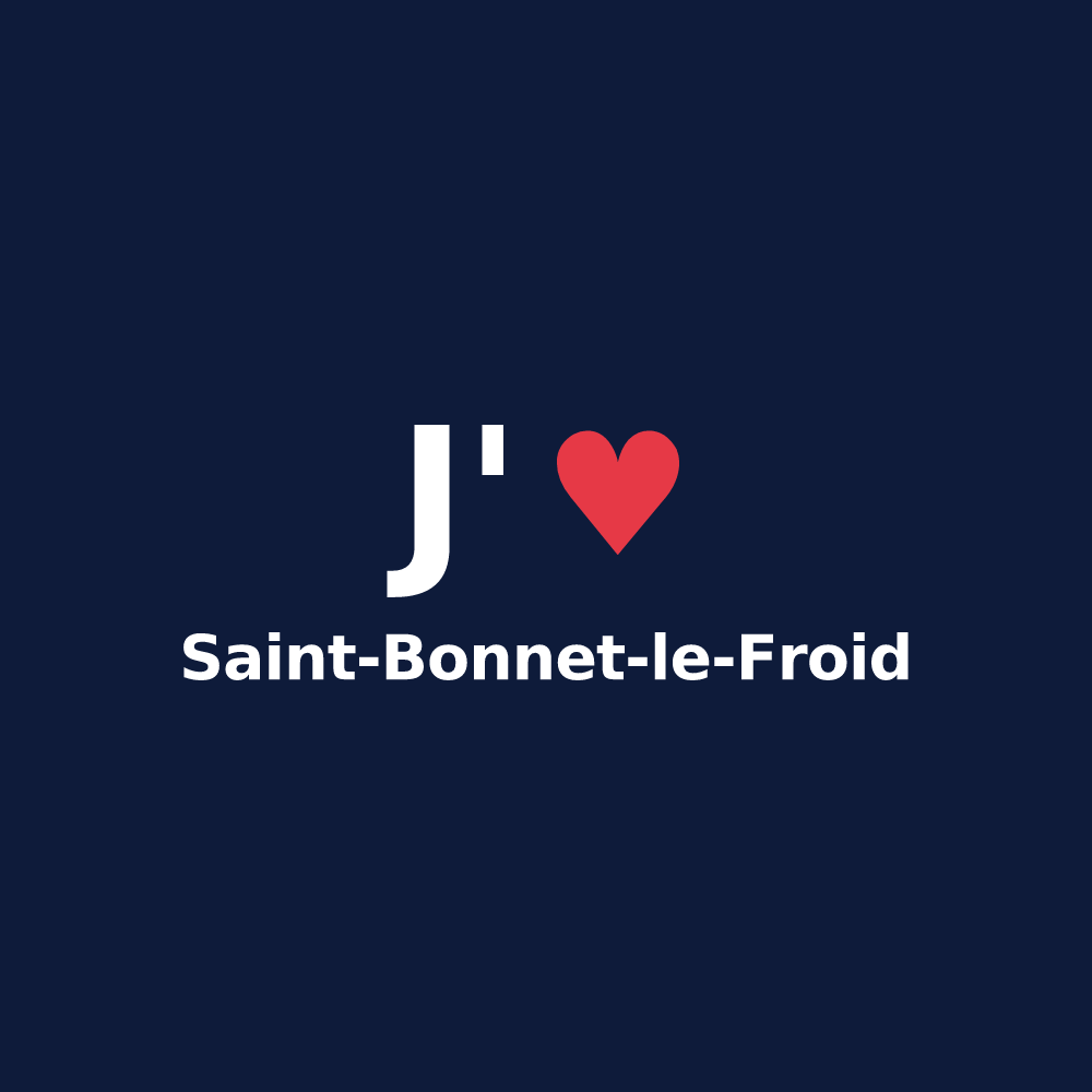 T-shirt personnalisé Saint-Bonnet-le-Froid — design J'aime Saint-Bonnet-le-Froid