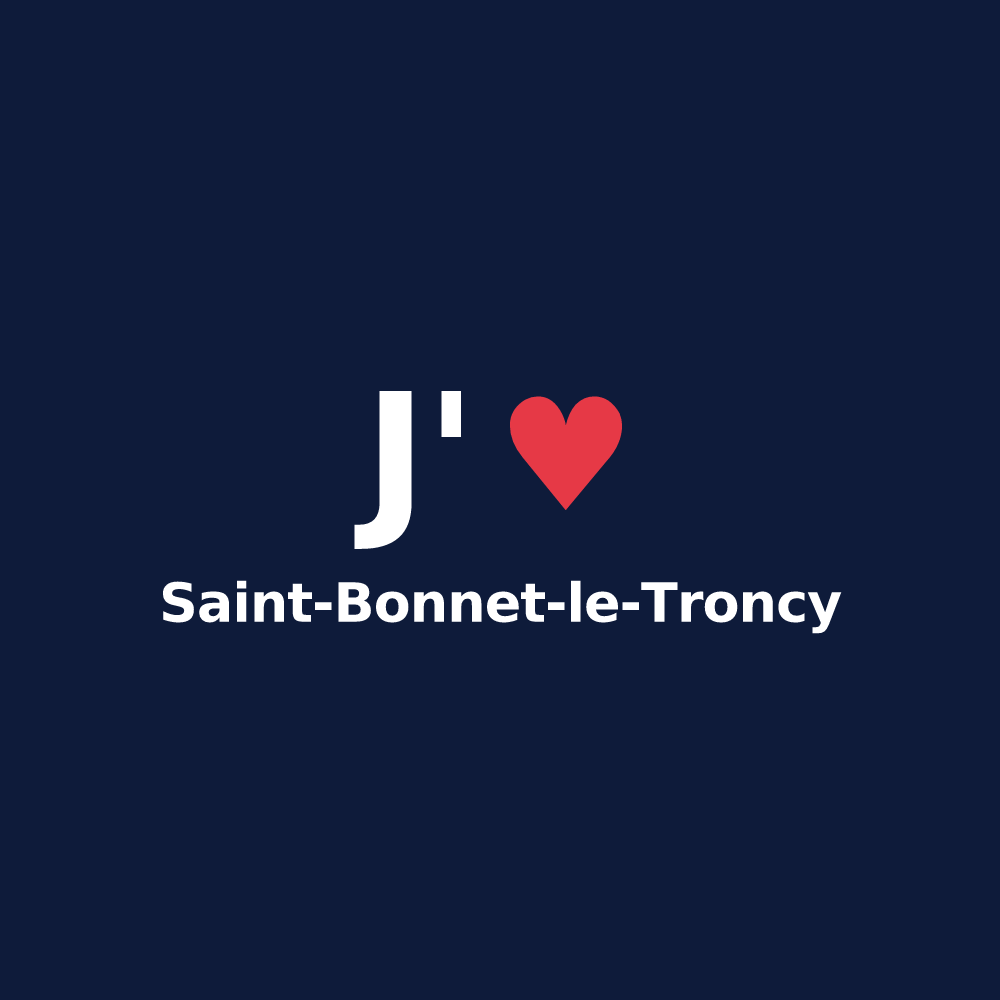T-shirt personnalisé Saint-Bonnet-le-Troncy — design J'aime Saint-Bonnet-le-Troncy