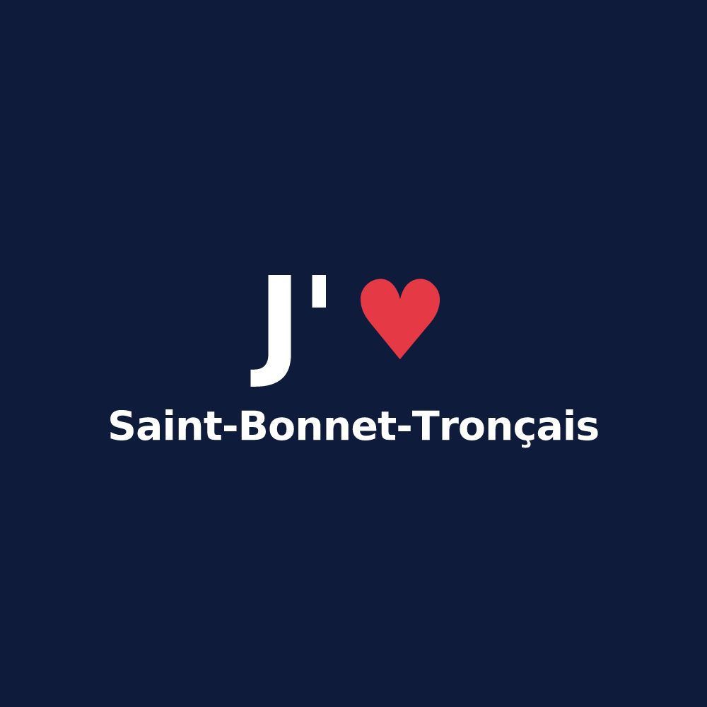 T-shirt personnalisé Saint-Bonnet-Tronçais — design J'aime Saint-Bonnet-Tronçais