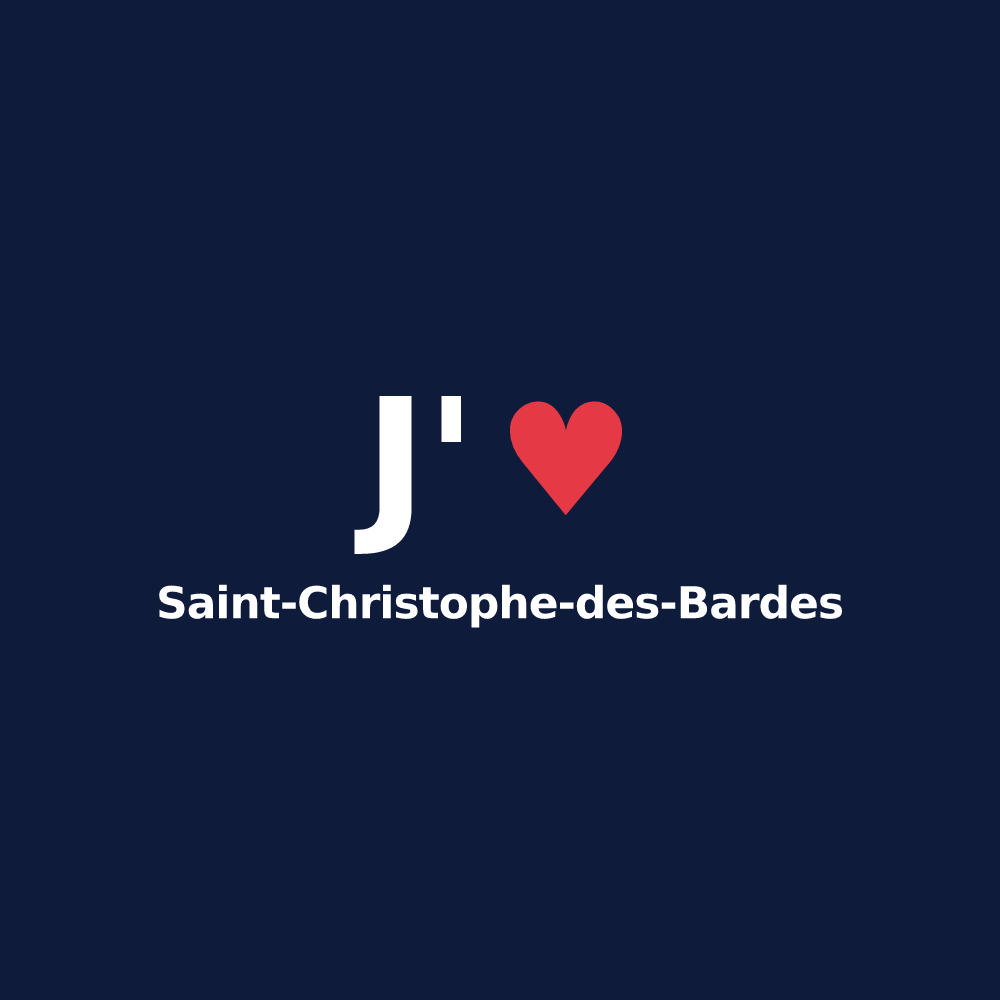 T-shirt personnalisé Saint-Christophe-des-Bardes — design J'aime Saint-Christophe-des-Bardes