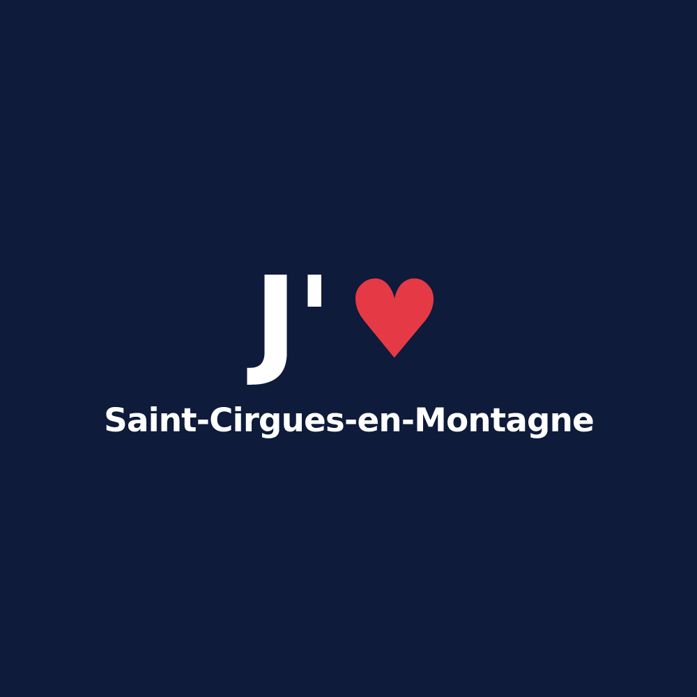 T-shirt personnalisé Saint-Cirgues-en-Montagne — design « J'aime Saint-Cirgues-en-Montagne » imprimé sur le t-shirt