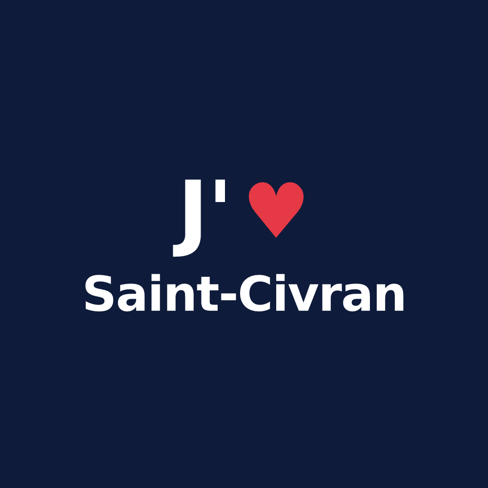 T-shirt personnalisé Saint-Civran — design J'aime Saint-Civran