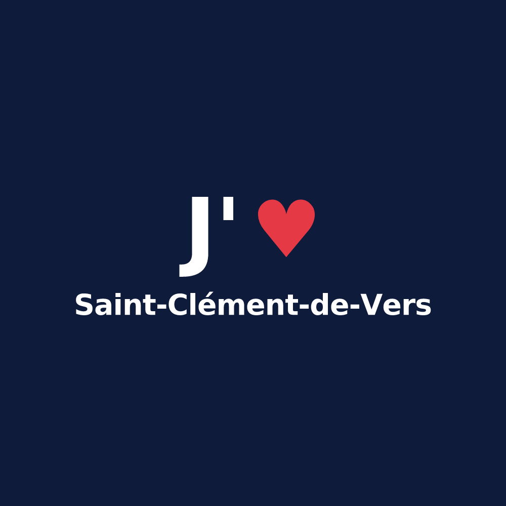 T-shirt personnalisé Saint-Clément-de-Vers — design J'aime Saint-Clément-de-Vers
