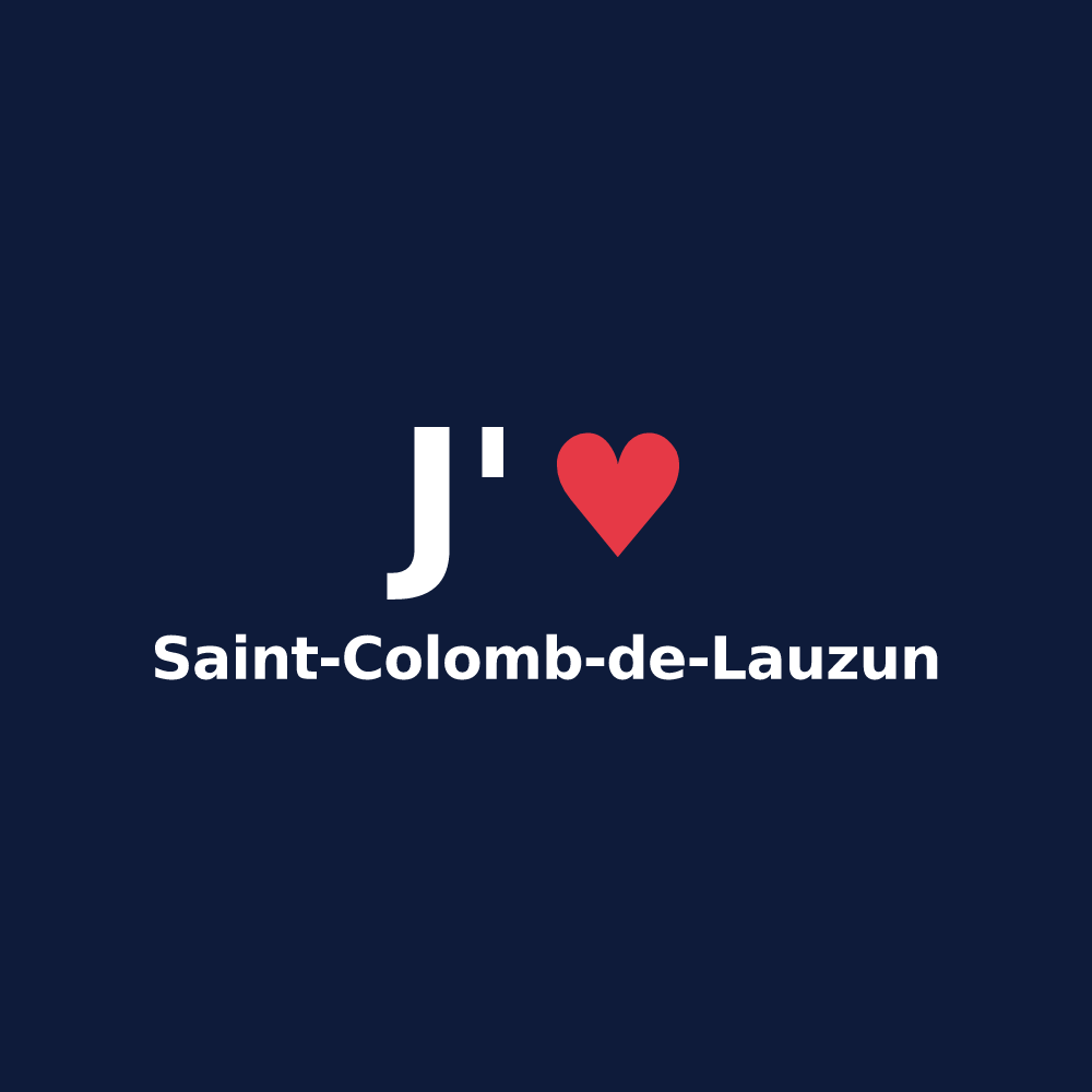 T-shirt personnalisé Saint-Colomb-de-Lauzun — design J'aime Saint-Colomb-de-Lauzun