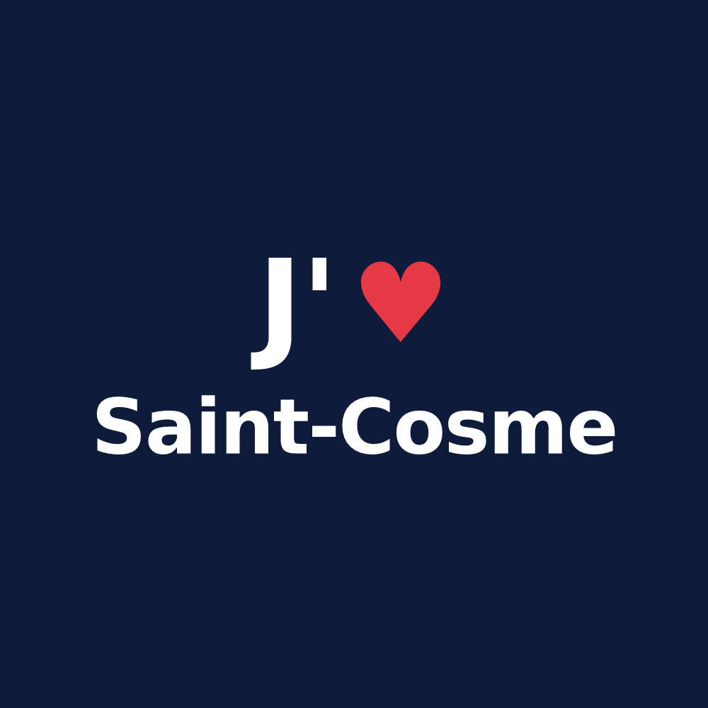 T-shirt personnalisé Saint-Cosme — design J'aime Saint-Cosme
