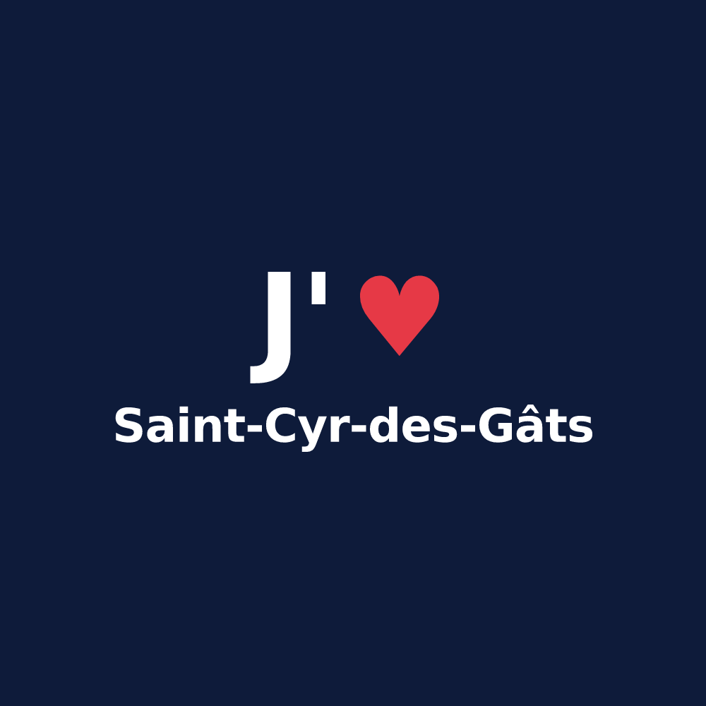T-shirt personnalisé Saint-Cyr-des-Gâts — design J'aime Saint-Cyr-des-Gâts