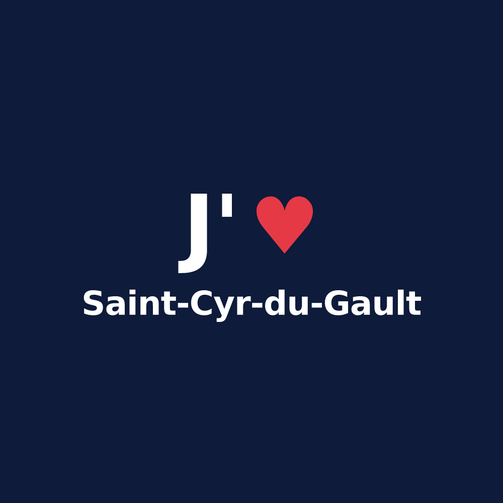 T-shirt personnalisé Saint-Cyr-du-Gault — design J'aime Saint-Cyr-du-Gault
