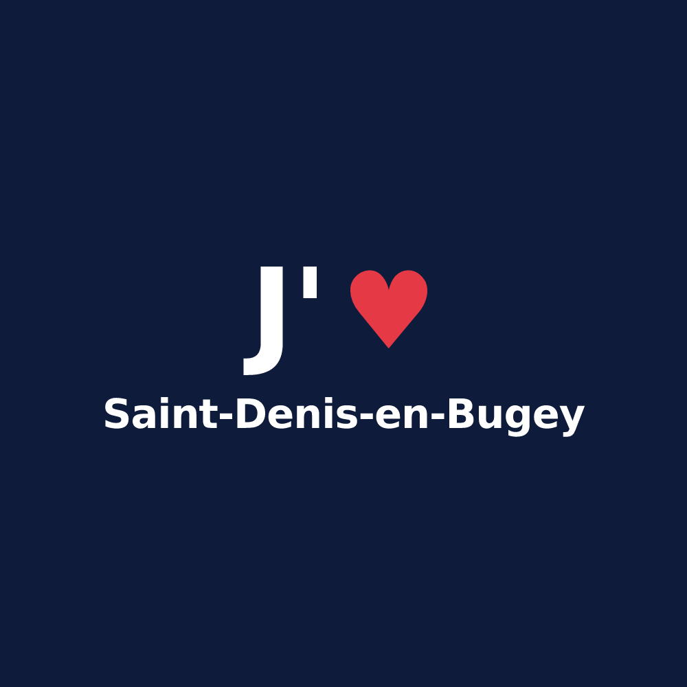 T-shirt personnalisé Saint-Denis-en-Bugey — design « J'aime Saint-Denis-en-Bugey » imprimé sur le t-shirt