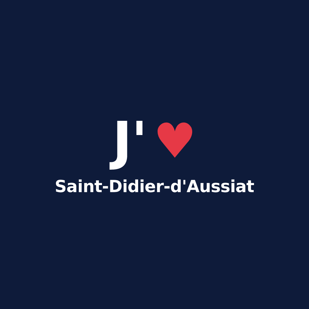 T-shirt personnalisé Saint-Didier-d'Aussiat — design « J'aime Saint-Didier-d'Aussiat » imprimé sur le t-shirt