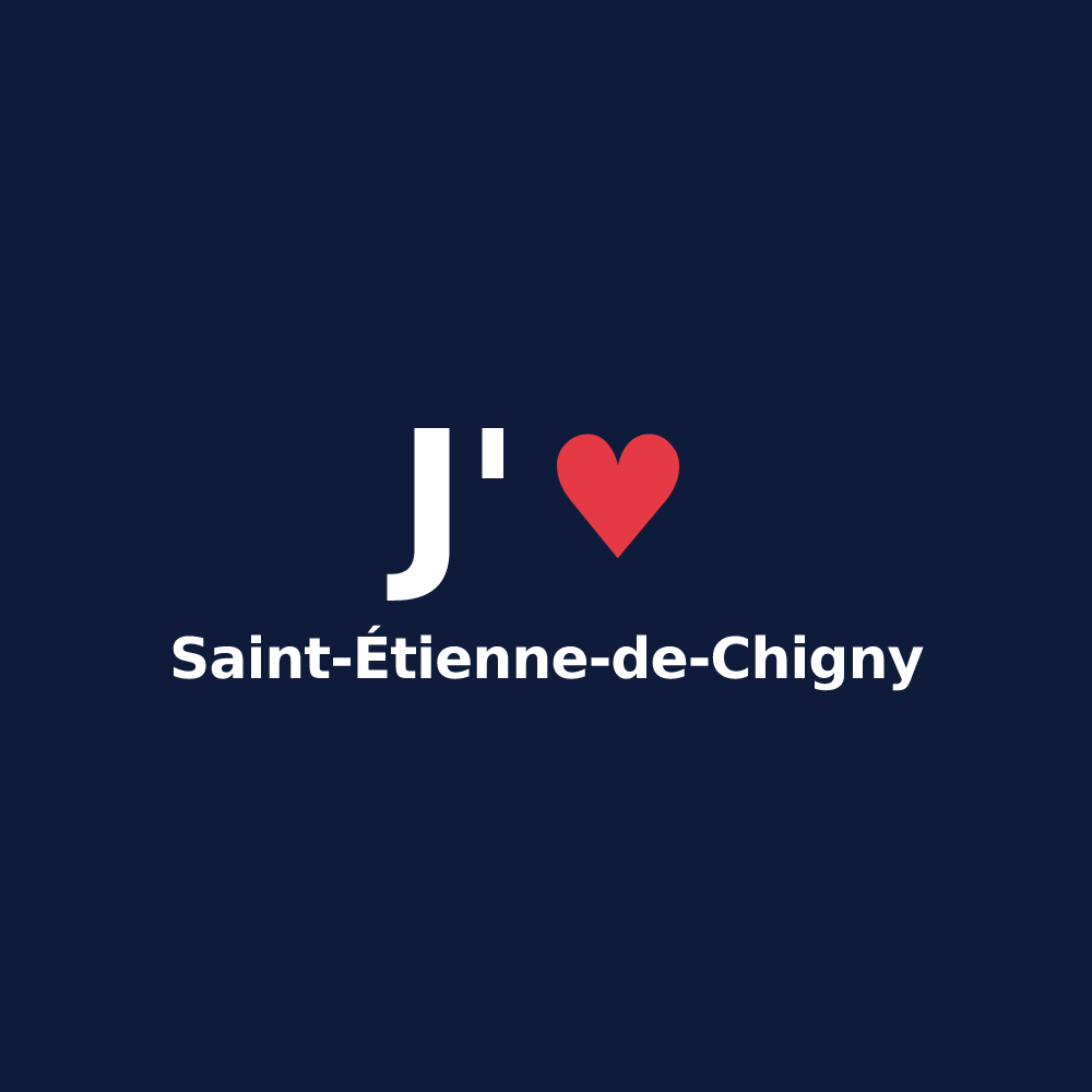 T-shirt personnalisé Saint-Étienne-de-Chigny — design J'aime Saint-Étienne-de-Chigny
