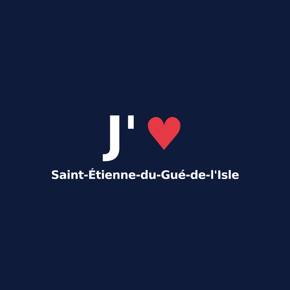 T-shirt personnalisé Saint-Étienne-du-Gué-de-l'Isle — design J'aime Saint-Étienne-du-Gué-de-l'Isle